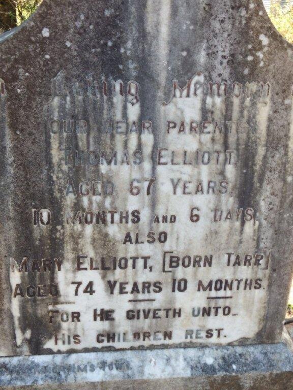 ELLIOTT Thomas &amp; Mary TARR