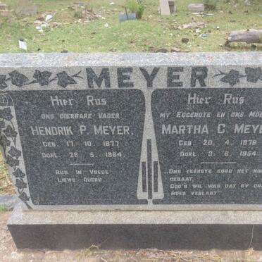 MEYER Hendrik P. 1877-1964 &amp; Martha C. 1878-1954