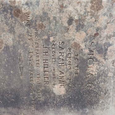 HILLIER Sarah Anne -1872