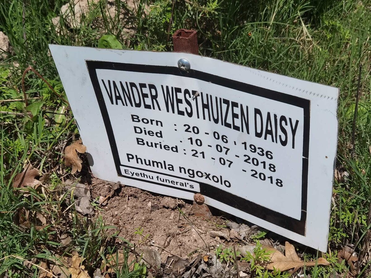 WESTHUIZEN Daisy, van der 1936-2018