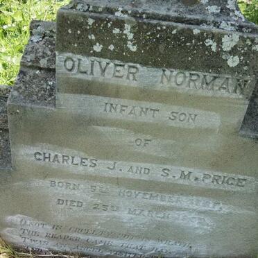 PRICE Oliver Norman 1887-1889