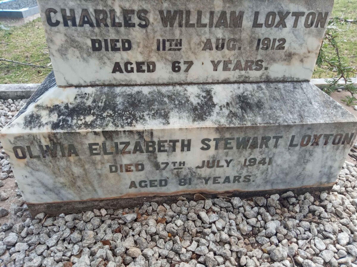 LOXTON Charles William -1912 &amp; Olivia Elizabeth Stewart -1941