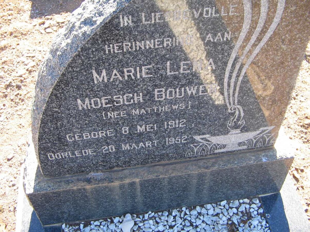 BOUWER Marie Lena Moesch nee MATTHEWS 1912-1952