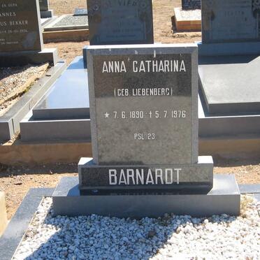 BARNARDT Anna Catharina nee LIEBENBERG 1890-1976