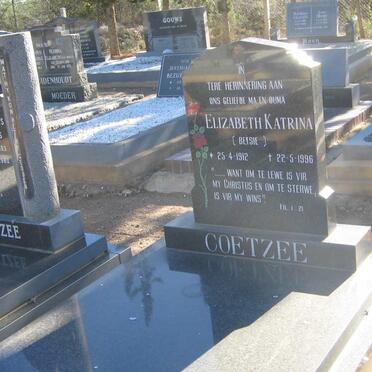 COETZEE Elizabeth Katrina 1912-1996