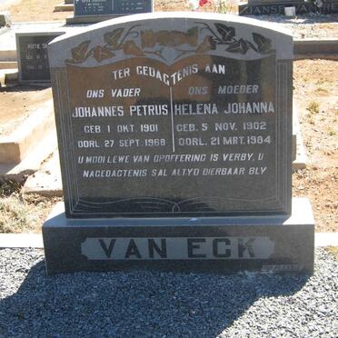 ECK Johannes Petrus, van 1901-1968 &amp; Helena Johanna 1902-1984