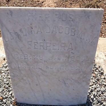 FERREIRA Johanna Jacobmina 1904-1920