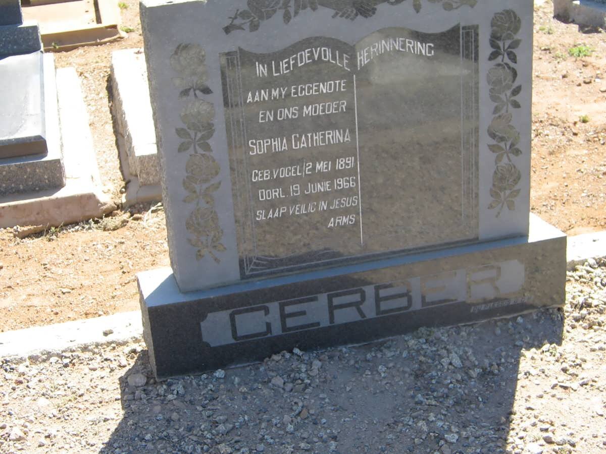 GERBER Sophia Catherina nee VOGEL 1891-1966