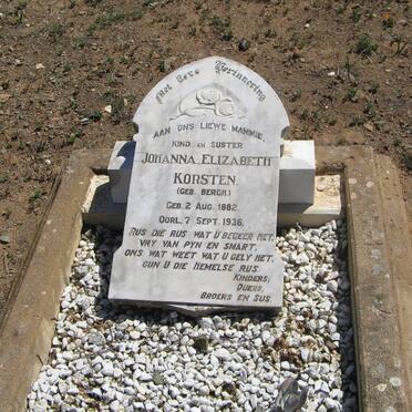 KORSTEN Johanna Elizabeth nee BERGH 1882-1936