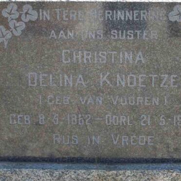 KNOETZE Christina Delina nee VAN VUUREN 1882-1969