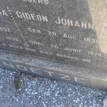 KNOETZE Gideon Johannes 1890-1974 &amp; Christina Maria VOSLOO 1892-1959