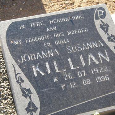 KILLIAN Johanna Susanna 1922-1996