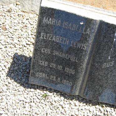 LEWIS Maria Isabella Elizabeth nee SWANEPOEL 1886-1960