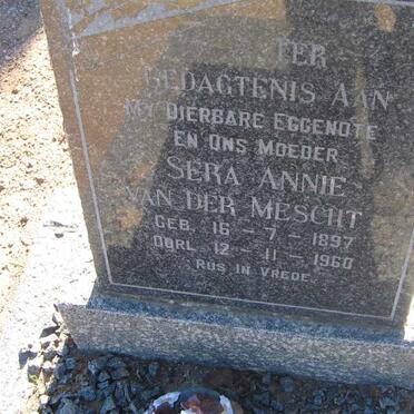 MESCHT Sera Annie, van der 1897-1960