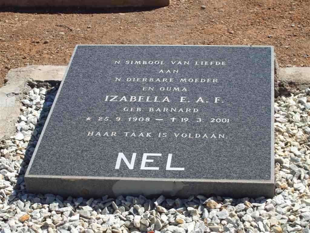 NEL Izabella E.A.F. nee BARNARD 1908-2001