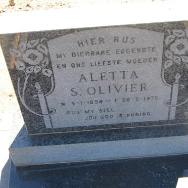 OLIVIER Aletta S. 1898-1975