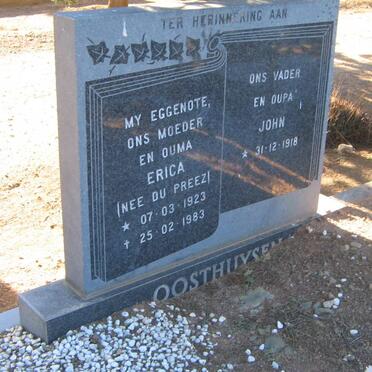 OOSTHUYSEN John 1918- &amp; Erica du PREEZ 1923-1983