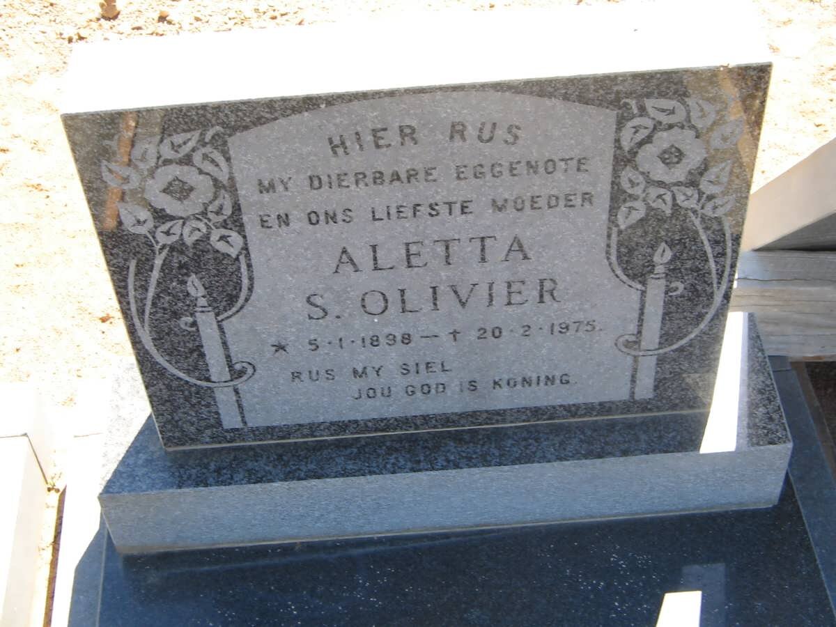 OLIVIER Aletta S. 1898-1975