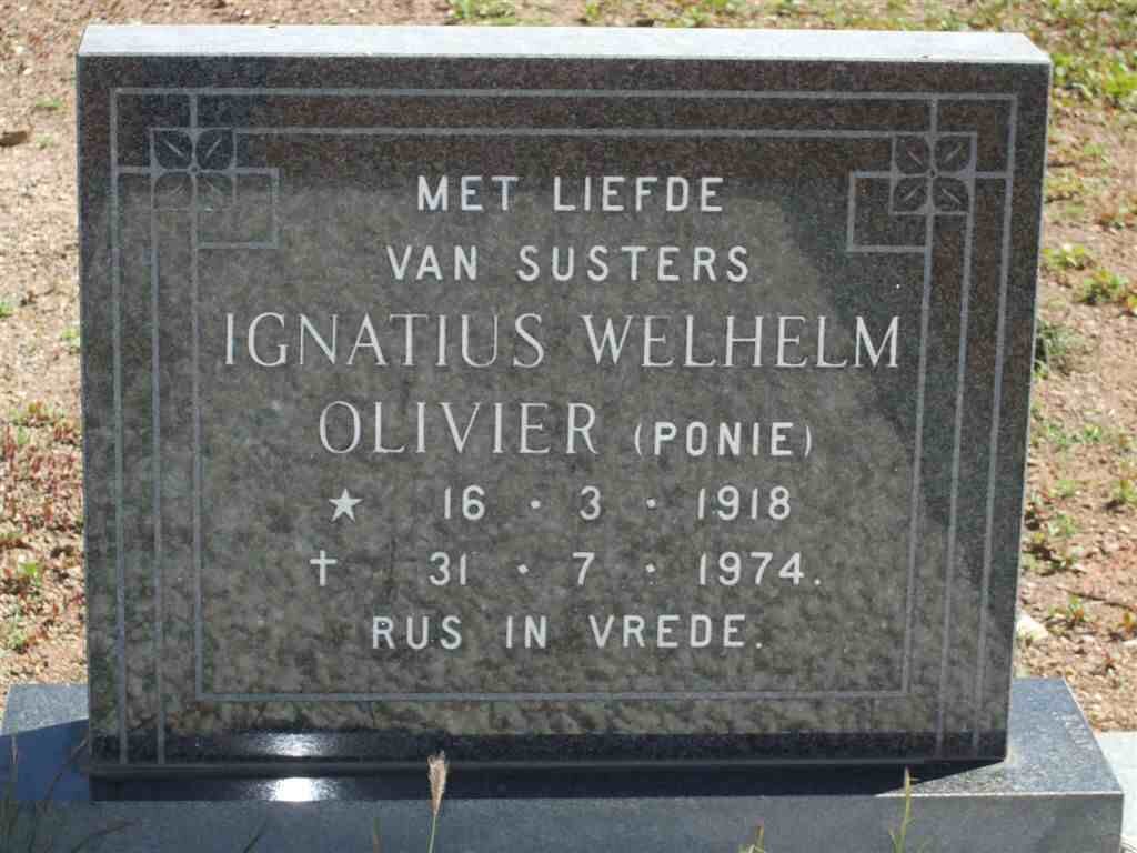 OLIVIER Ignatius Welhelm 1918-1974