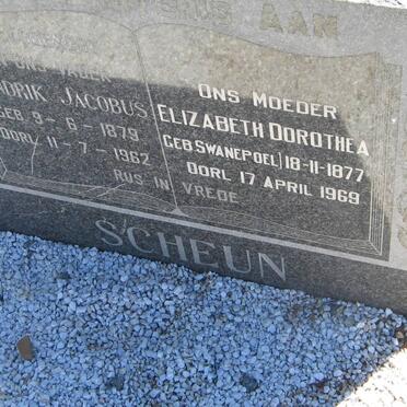 SCHEUN Hendrik Jacobus 1879-1962 &amp; Elizabeth Dorothea SWANEPOEL 1877-1969