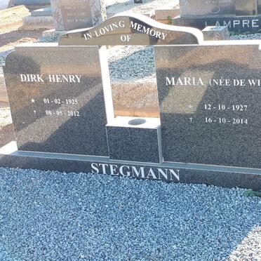 STEGMANN Dirk Henry 1925-2012 &amp; Maria DE WIT 1927-2014