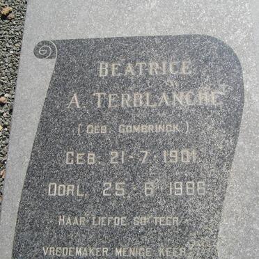 TERBLANCHE Beatrice A. nee COMBRINK 1901-1986