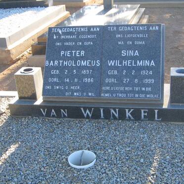 WINKEL Pieter Bartholomeus 1897-1986 &amp; Sina Wilhelmina 1924-1999