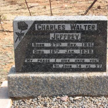 JEFFREY Charles Walter 1891-1938
