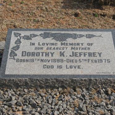 JEFFREY Dorothy K. 1898-1975