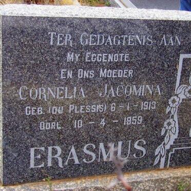 ERASMUS Cornelia Jacomina nee DU PLESSIS 1913-1959