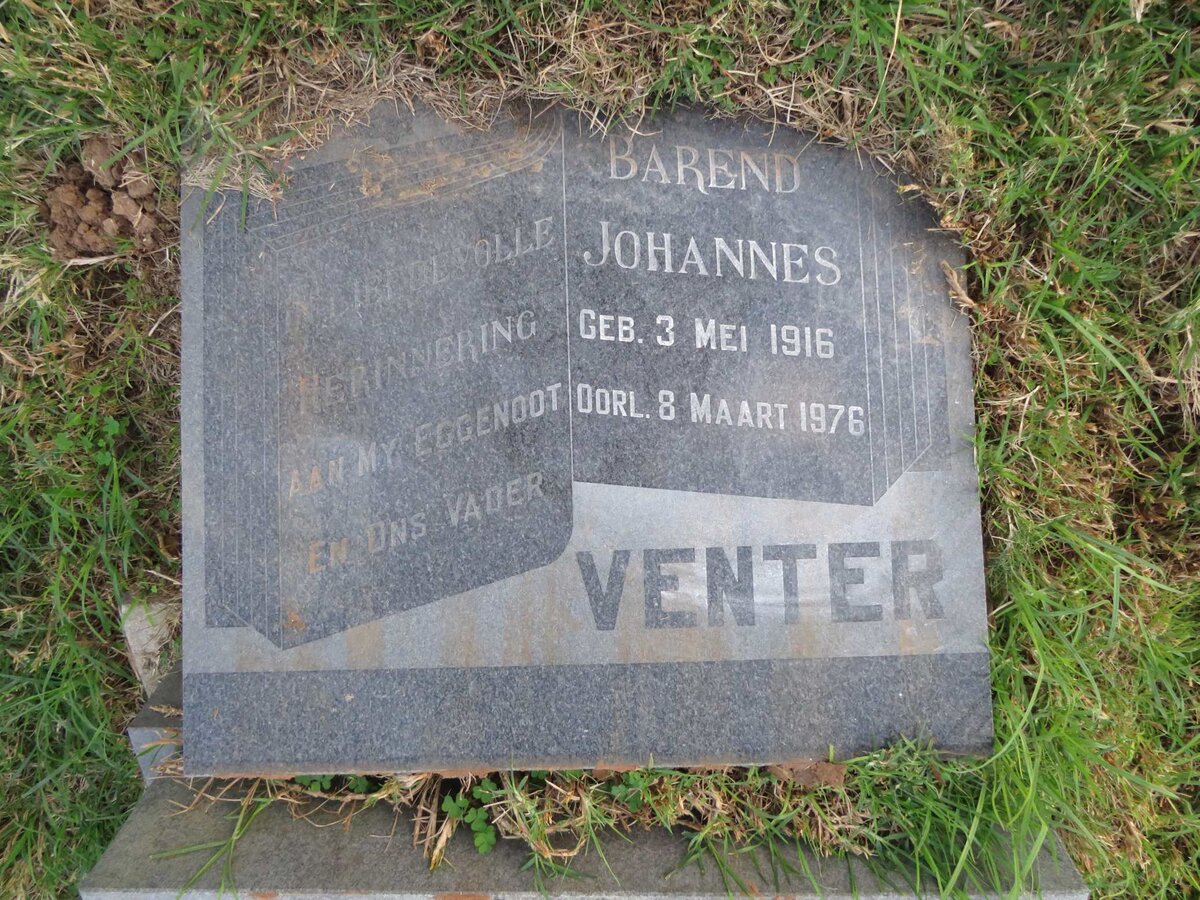 VENTER Barend Johannes 1916-1976