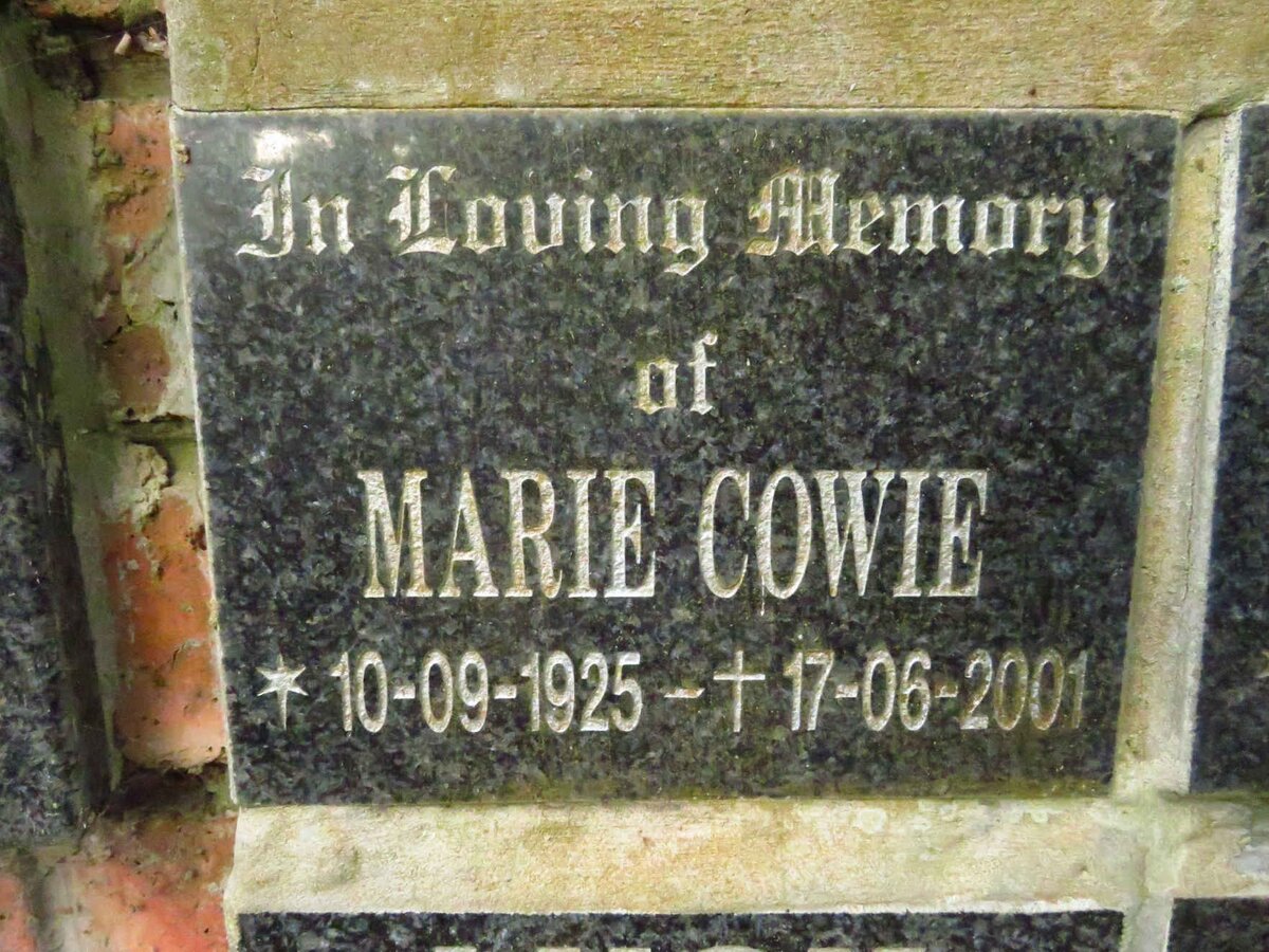 COWIE Marie 1925-2001