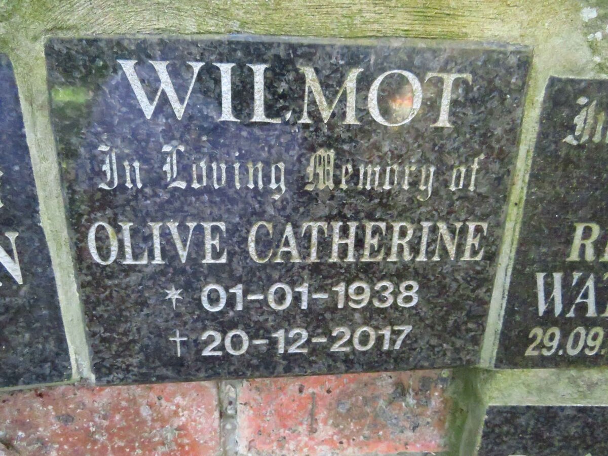 WILMOT Olive Carherine 1938-2017