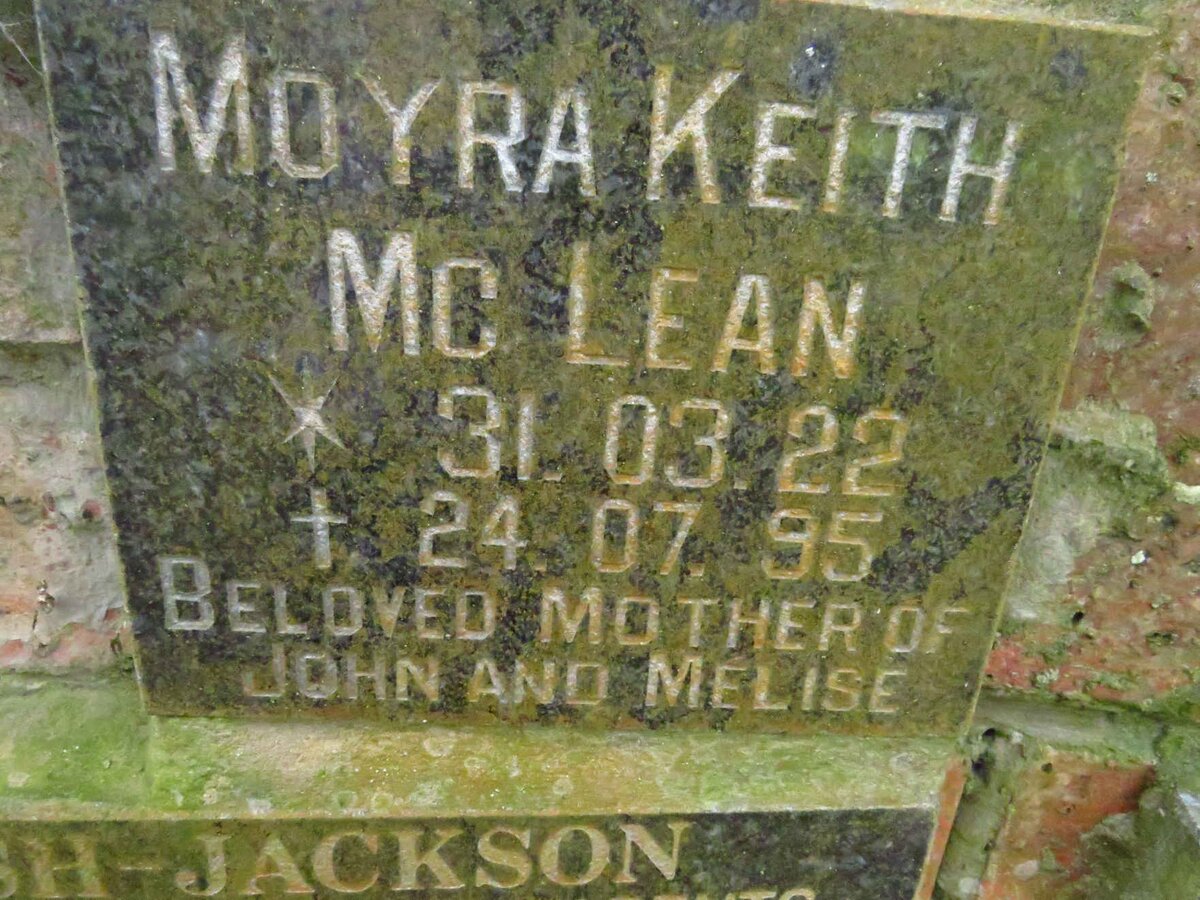 MCLEAN Moyra Keith 1922-1995