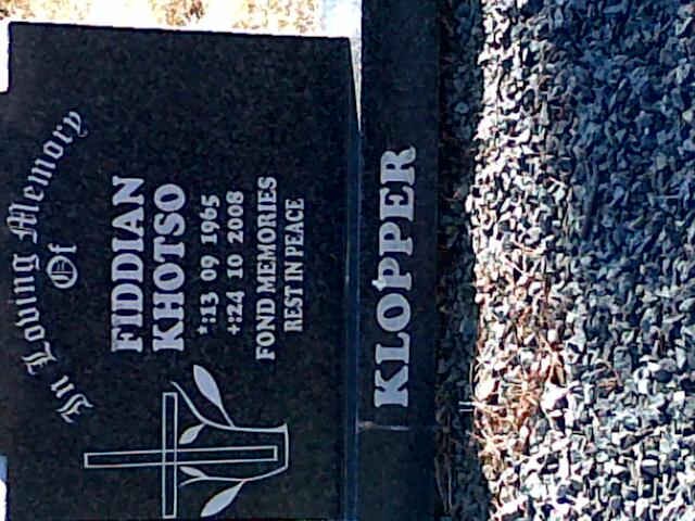 KLOPPER Fiddian Khotso 1965-2008