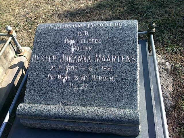 MAARTENS Hester Johanna 1892-1981