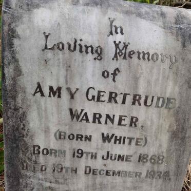 WARNER Amy Gertrude nee WHITE 1868-1934