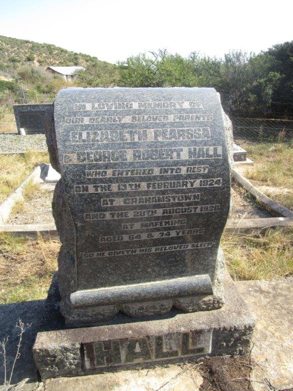 HALL George Robert -1928 &amp; Elizabeth Pearssa -1924