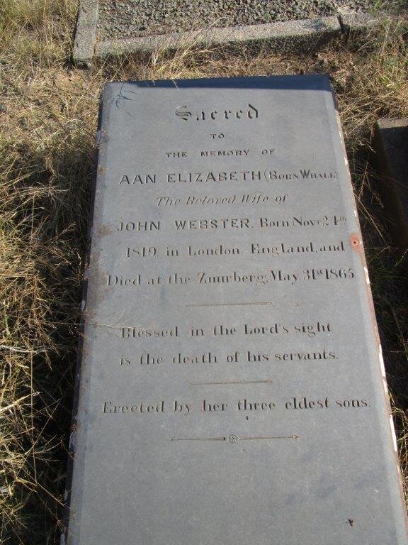 WEBSTER Aan Elizabeth nee WHALL 1819-1865