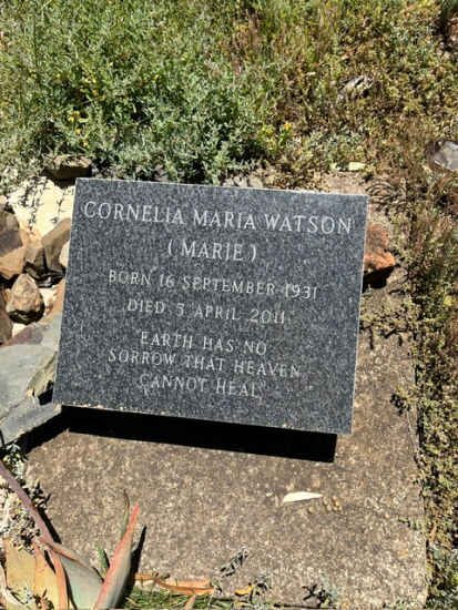 WATSON Cornelia Maria 1931-2011