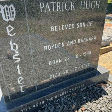 WEBSTER Patrick Hugh 1948-1977