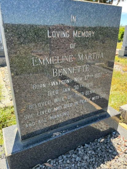 BENNETTE Emmeline Martha nee WATSON 1887-1981