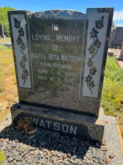 WATSON Hazel Rita nee RUDMAN 1905-1975