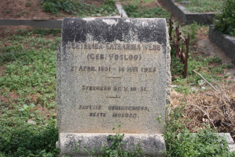 WEBB Gertruida Catharina nee VOSLOO 1851-1925