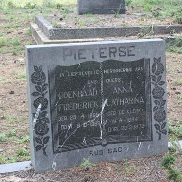 PIETERSE Coenraad Frederick 1895-1968 &amp; Anna Catharina DE KLERK 1894-1972