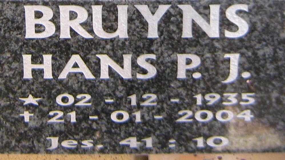 BRUYNS Hans P. J. 1935-2004