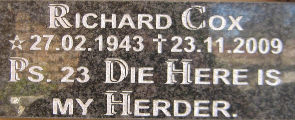 COX Richard 1943-2009