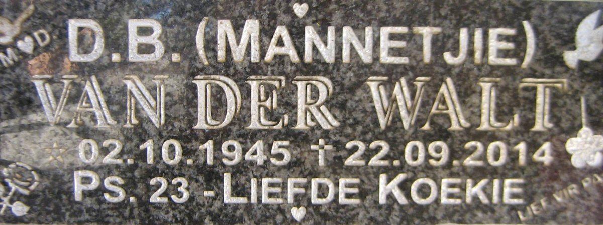 WALT D.B., van der 1945-2014