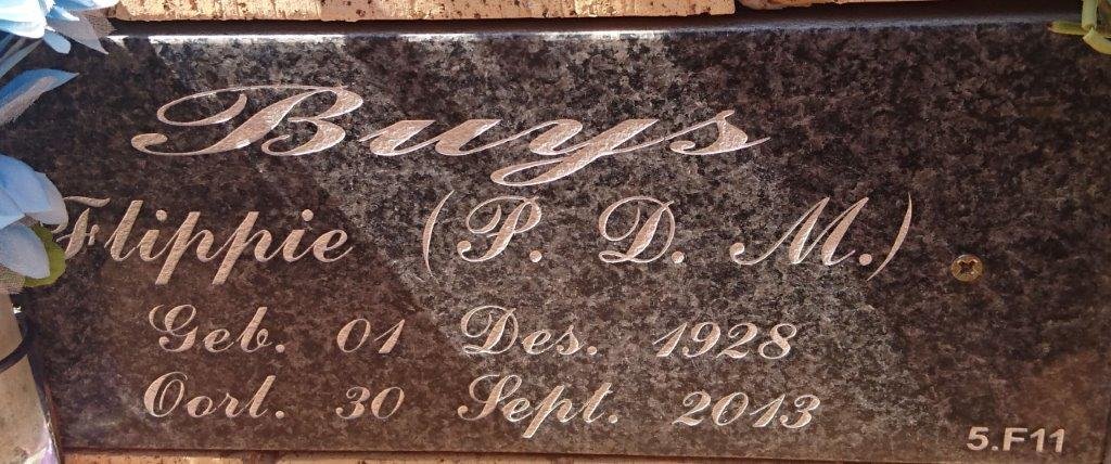 BUYS P.D.M. 1928-2013