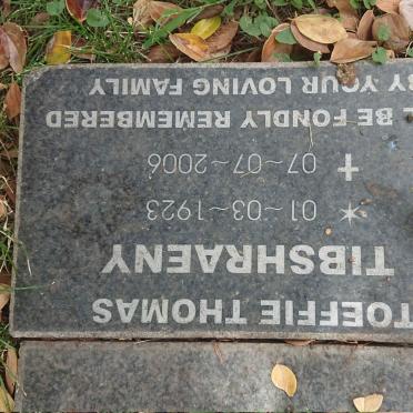 TIBSHRAENY Toeffie Thomas 1923-2006